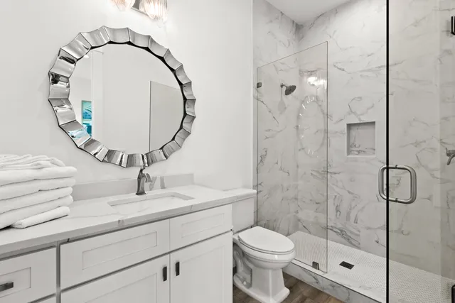 a bathroom with a shower