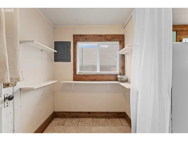 a bathroom with a window