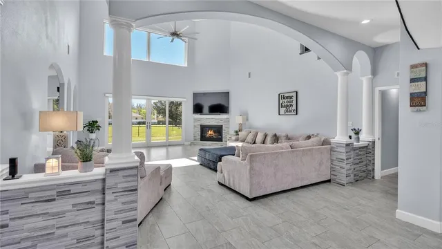 a kitchen with a sink and a refrigerator