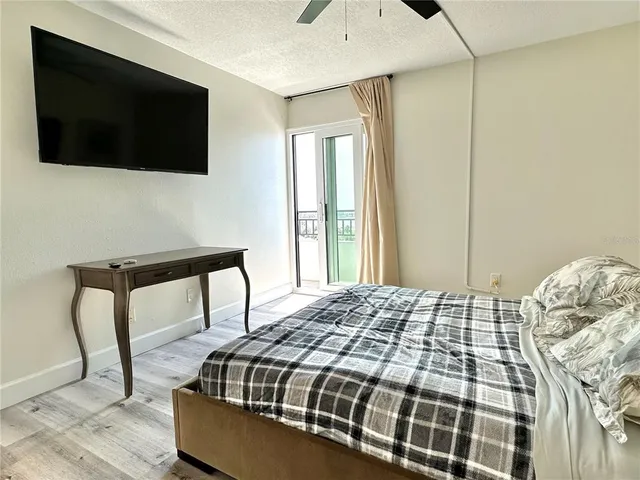 a view of a balcony from a window