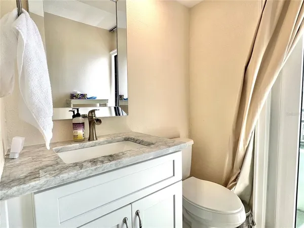 a view of a city skyline from a balcony