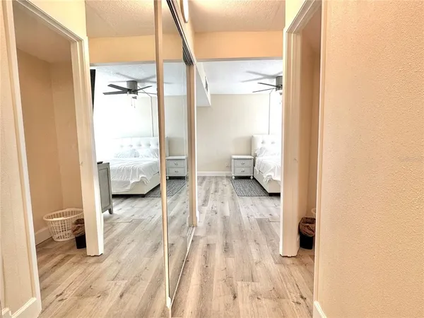 a bathroom with a bathtub and shower