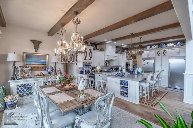 a view of a dining room and livingroom