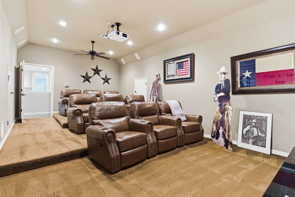 8970 Burnett Road Justin, TX 76247 - Photo 33 of 39 a living room with furniture and a fireplace