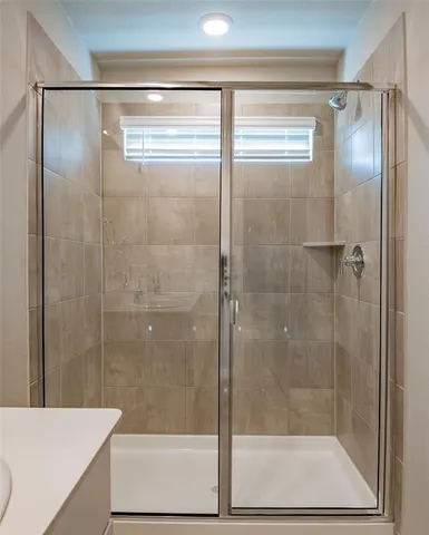 a bathroom with a shower