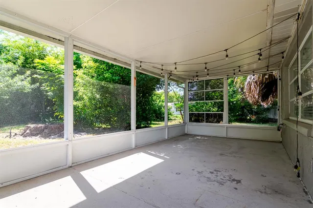 a view of backyard with green space