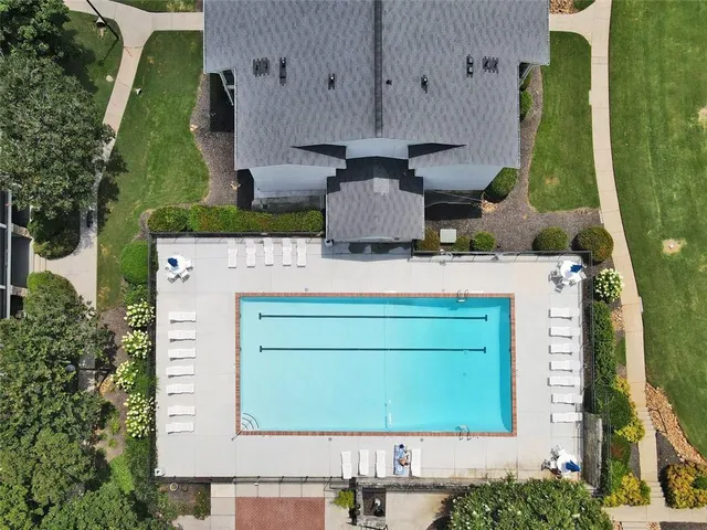 an aerial view of a house