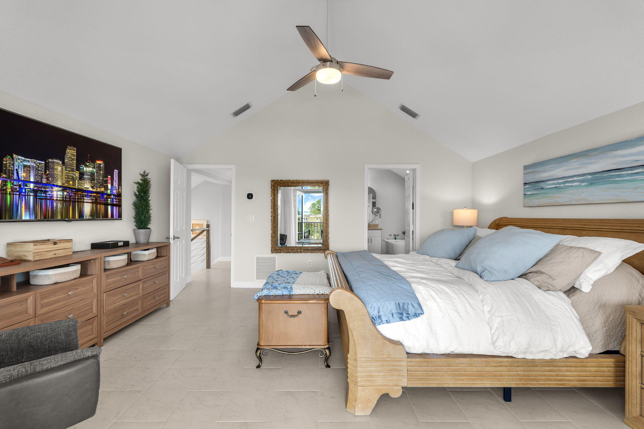 24 Mutiny Place Key Largo, FL 33037 - Photo 26 of 69 a bedroom with furniture and a flat screen tv