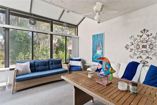 a view of a street sign under an umbrella