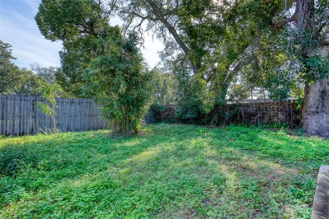 a view of backyard with green space