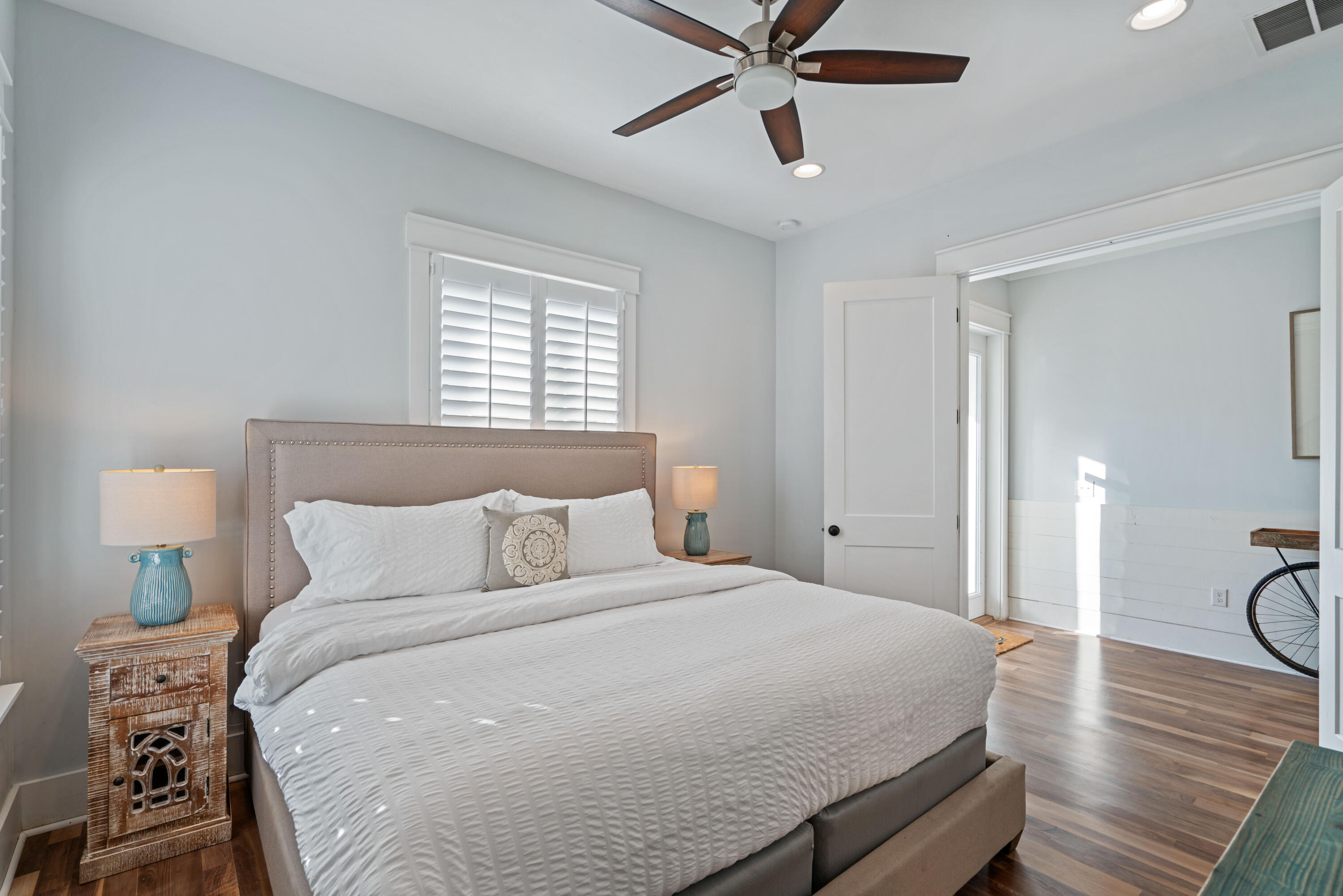 26 Dothan Avenue Santa Rosa Beach, FL 32459 - Photo 29 of 63 a bedroom with a bed and wooden floor