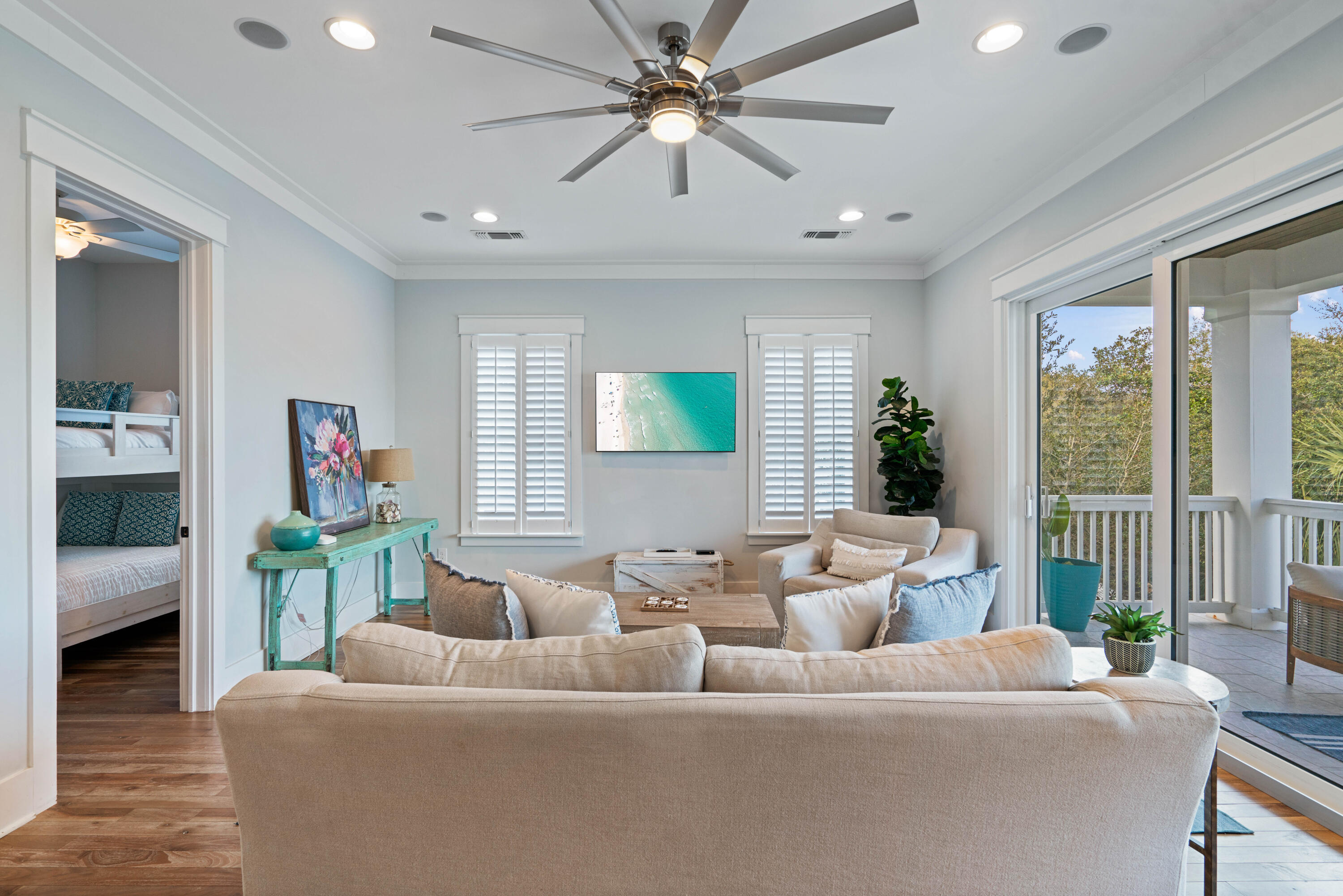26 Dothan Avenue Santa Rosa Beach, FL 32459 - Photo 34 of 63 a living room with furniture and a flat screen tv