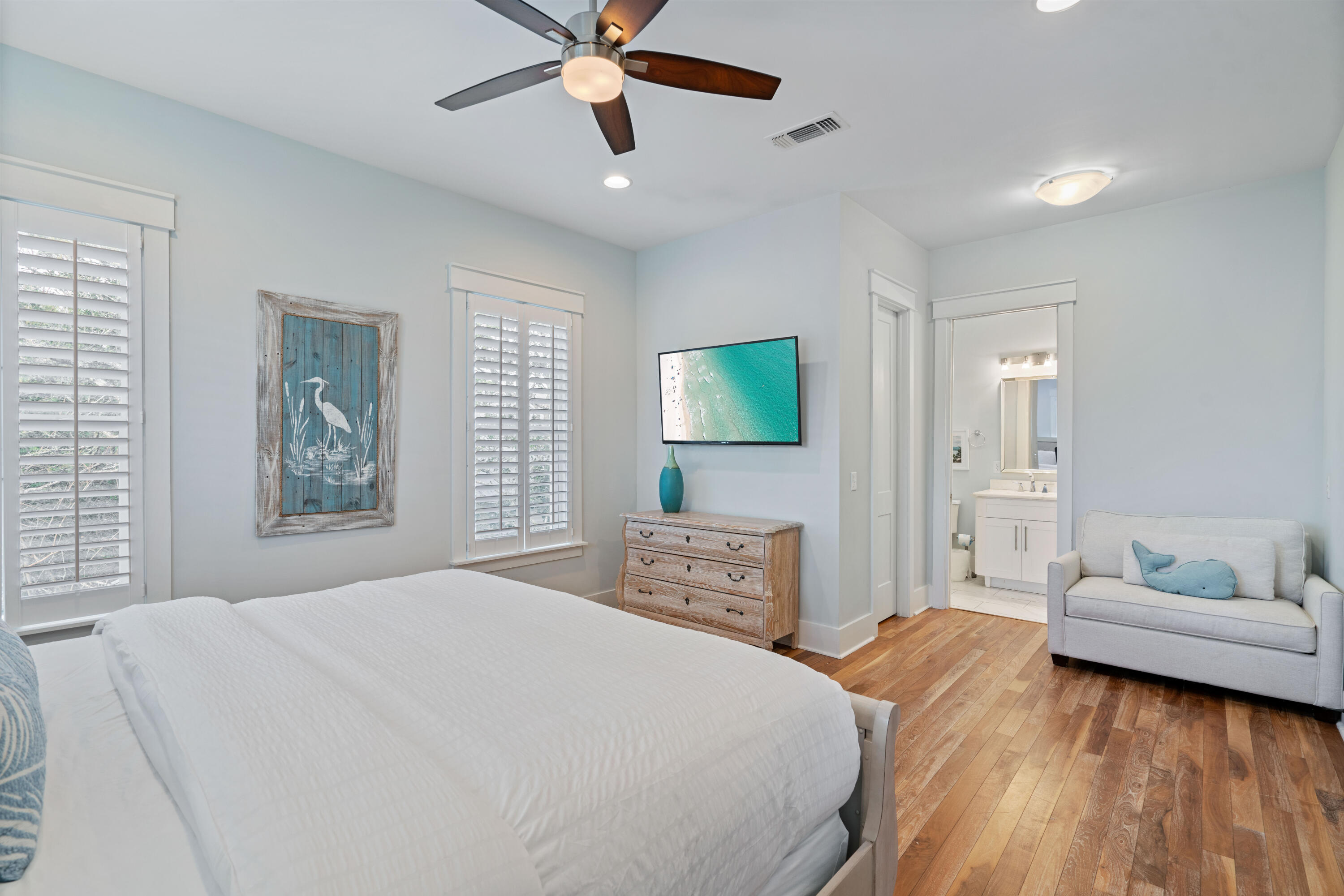 26 Dothan Avenue Santa Rosa Beach, FL 32459 - Photo 49 of 63 a bedroom with a bed and a flat screen tv