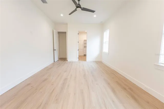 an empty room with a window