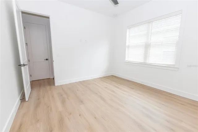 an empty room with a window