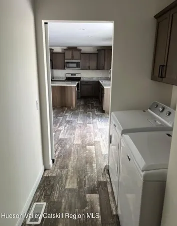 a room with a washer and dryer