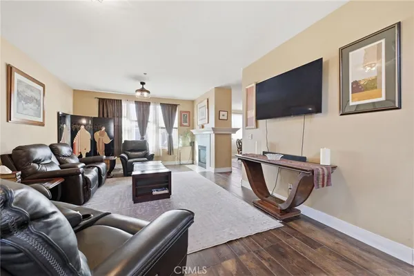 a view of painting on the wall and a kitchen