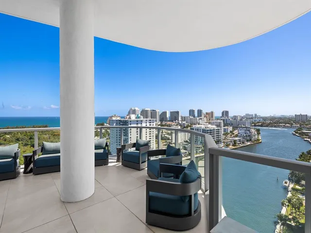 a view of a city with tall buildings in the background