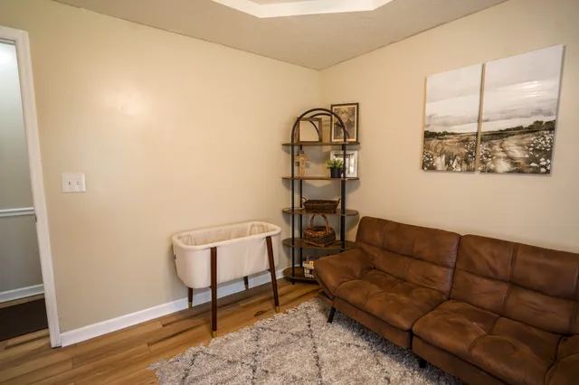 a living room with furniture