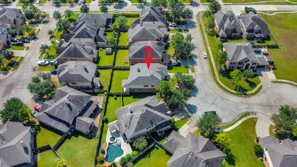 an aerial view of multiple house