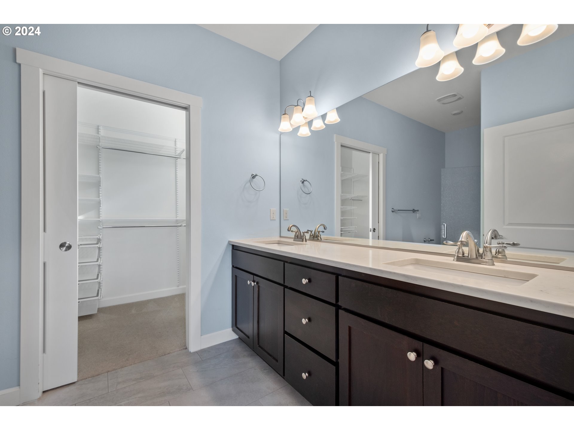17632 Northeast 17th Avenue Ridgefield, WA 98642 - Photo 16 of 30 a bathroom with a double vanity sink and a mirror