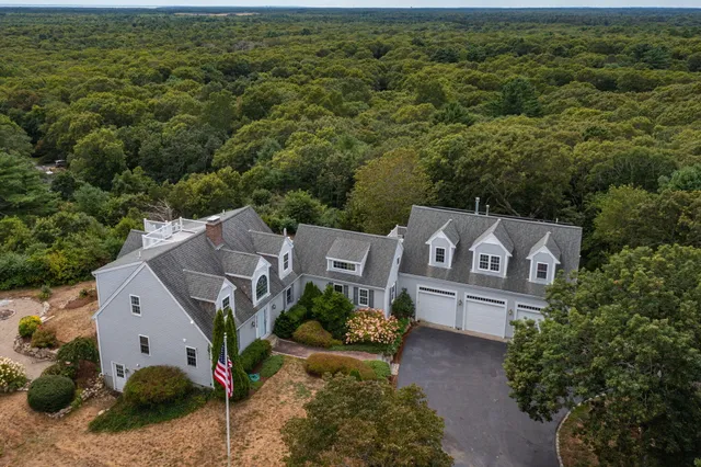 an aerial view of a house