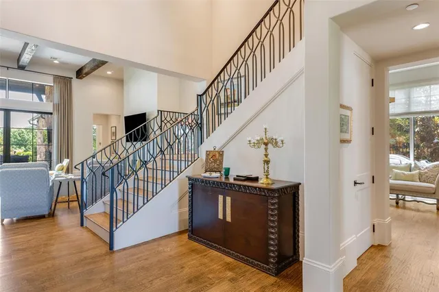 a view of entryway with livingroom and stairs