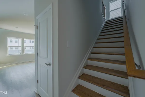 a view of a hallway with entryway