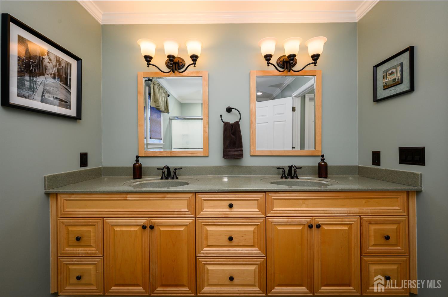 12 Diamond Lane Howell, NJ 07731 - Photo 25 of 47 a bathroom with a sink and a mirror