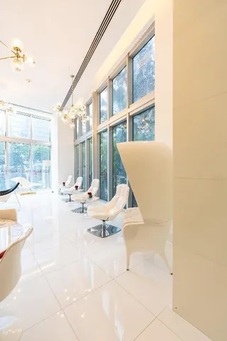 a view of small space with racks on the wall