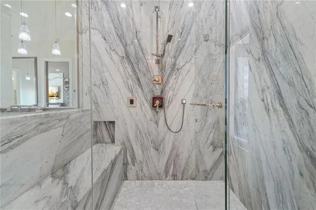 a kitchen with lots of counter top space
