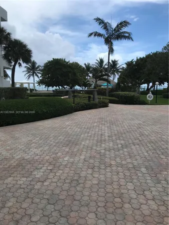 an outdoor space with garden view