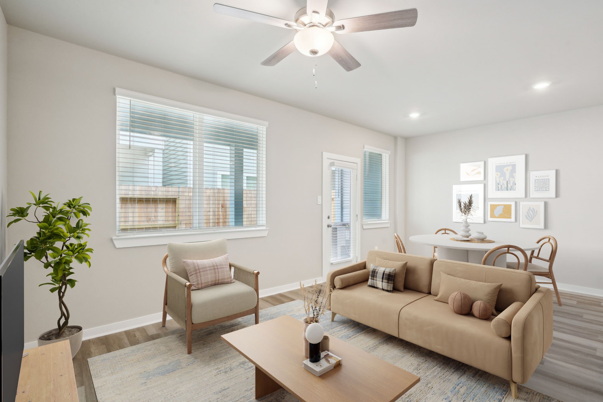3119 Quiet Sunset Drive Houston, TX 77080 - Photo 13 of 46 a living room with furniture and a potted plant