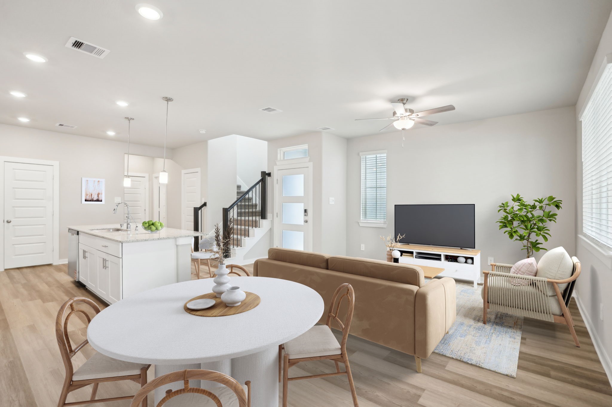 3119 Quiet Sunset Drive Houston, TX 77080 - Photo 10 of 46 a work room with furniture and a chandelier