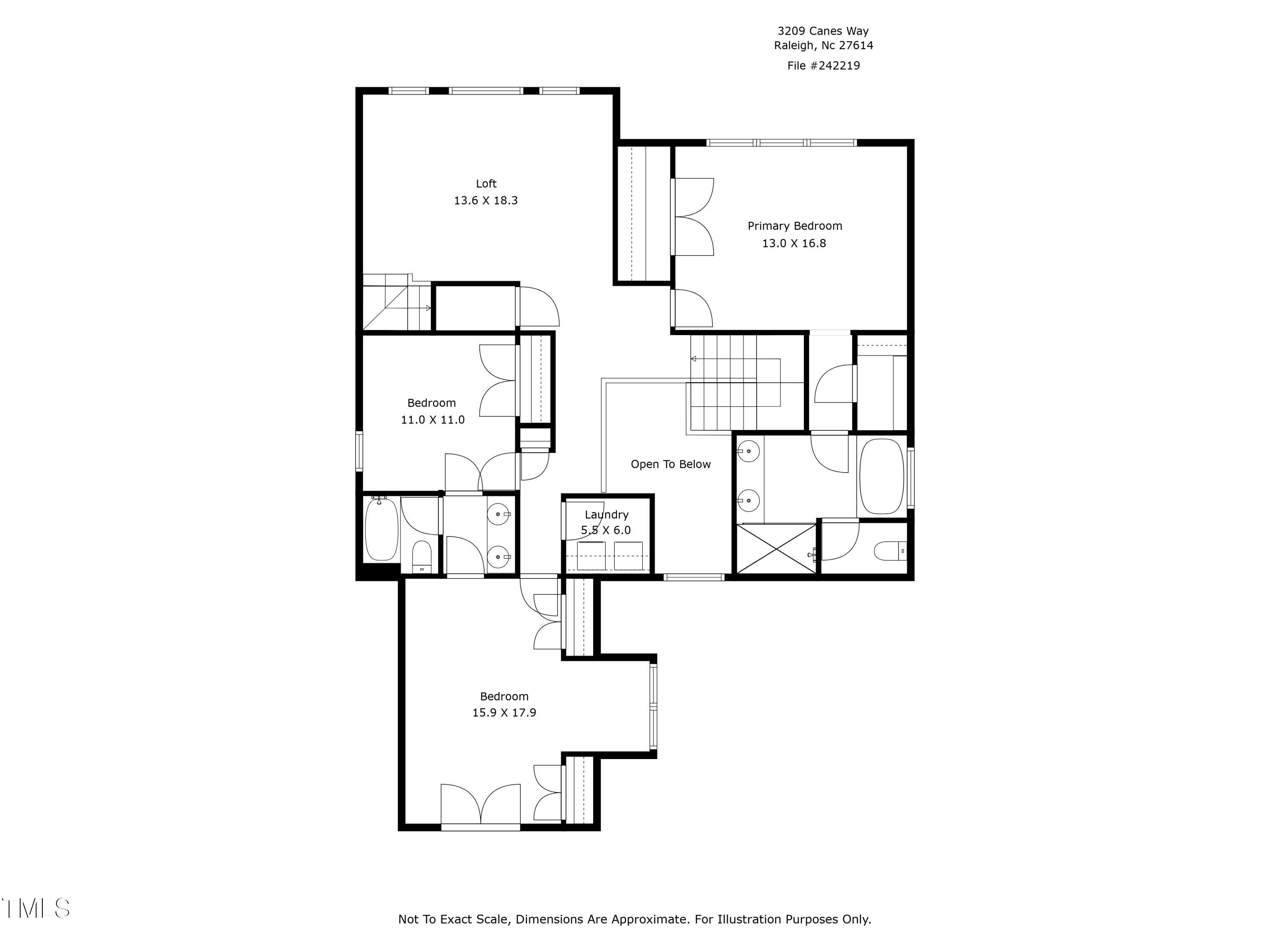 3209 Canes Way Raleigh, NC 27614 - Photo 29 of 30 2nd Floor Plan