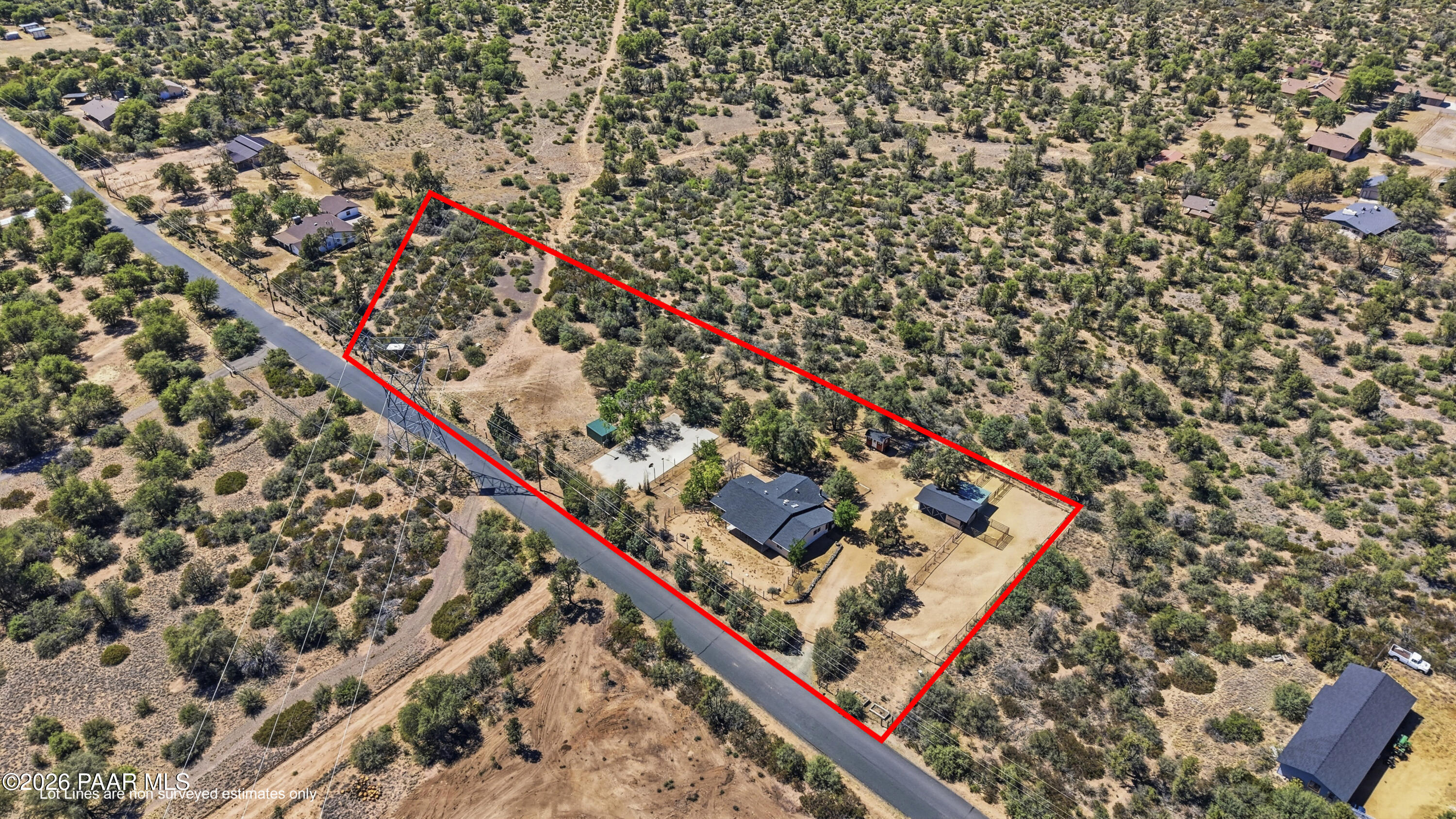 1690 West Oneal Road Prescott, AZ 86305 - Photo 50 of 61 Birds Eye Lot Lines