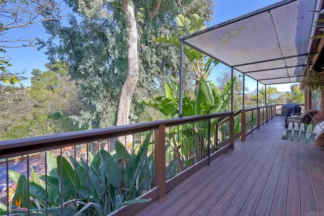 a view of a street with wooden stairs