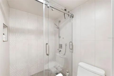 a bathroom with a shower