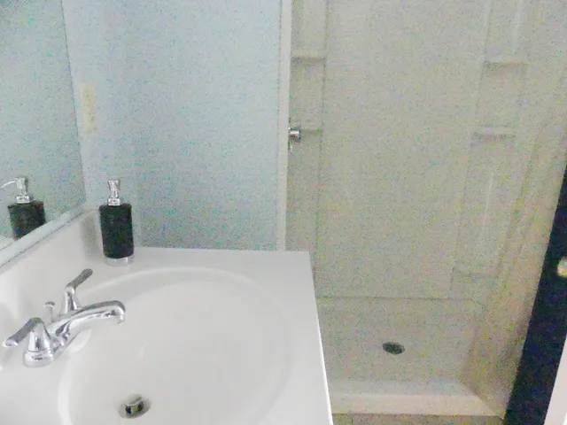 a bathroom with a tub