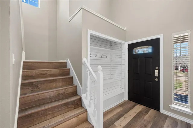 a view of an entryway with staircase