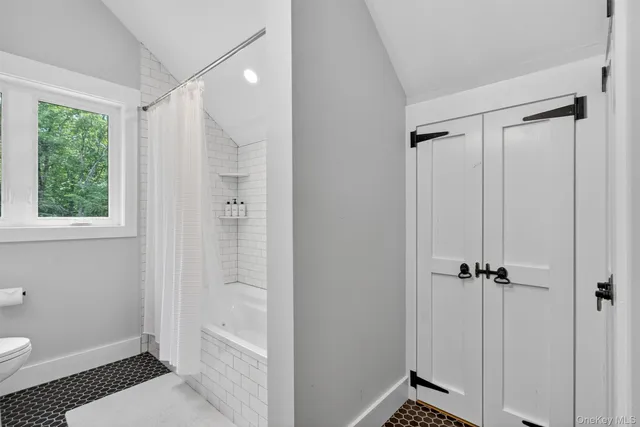 a bathroom with a shower