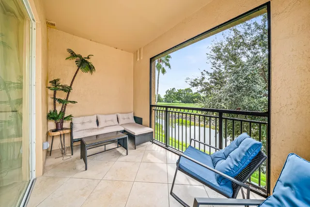 a outdoor living space with furniture