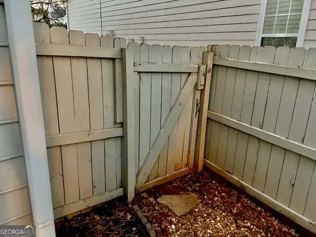 a view of a wooden door