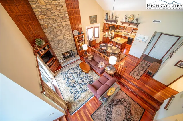 view of a living room with a rug