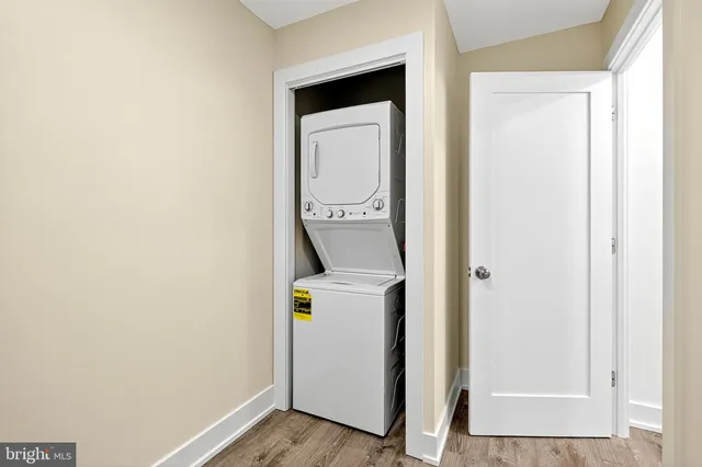 a room that has a washer and dryer