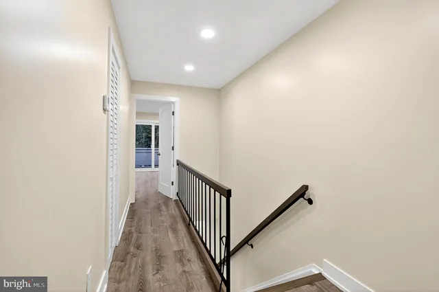 a view of hallway with stairs