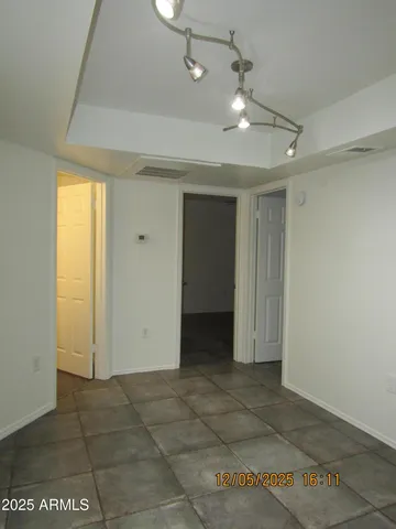 a view of a livingroom with a chandelier