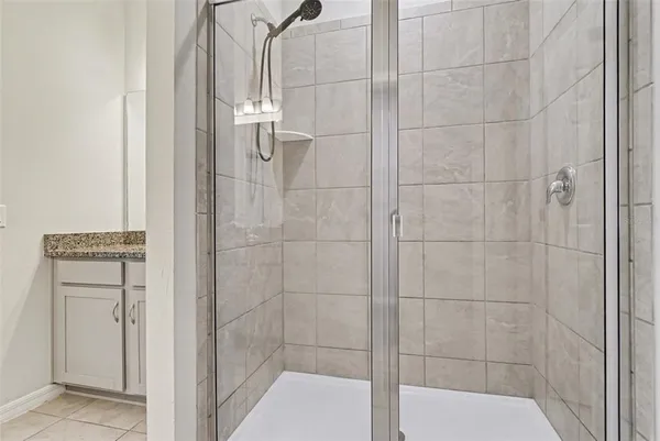 a bathroom with a shower