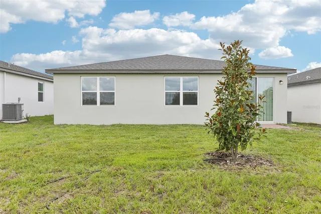 a view of a house with a backyard