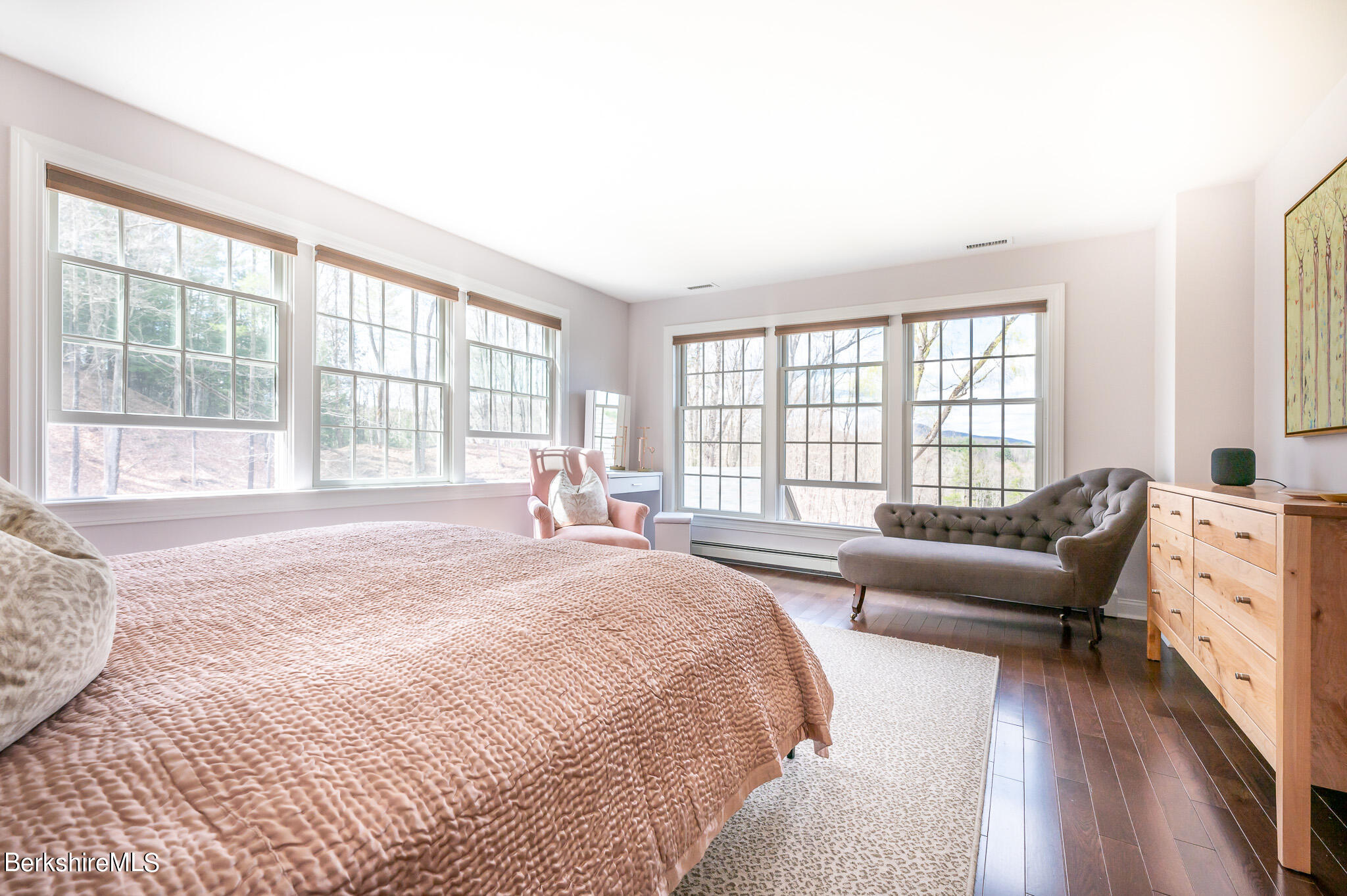 8 Castle Hill Road Stockbridge, MA 01262 - Photo 23 of 46 a spacious bedroom with a bed and large windows